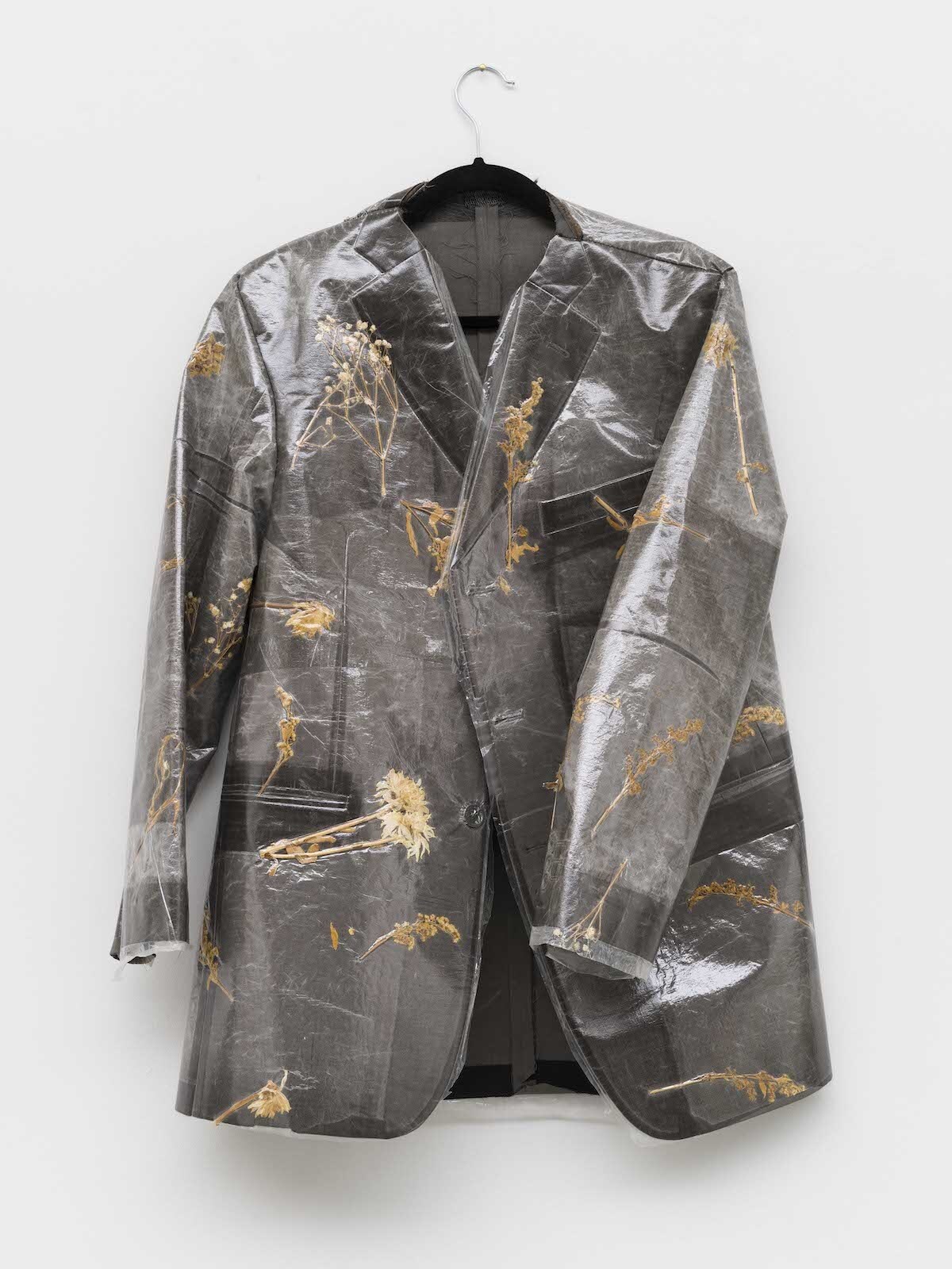 Tenant of Culture Untitled 2018 recycled suit jacket dried flowers and leaves plastic thread 